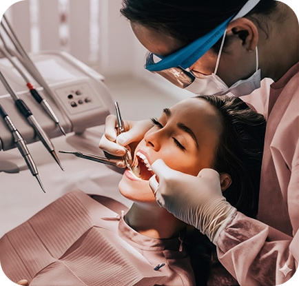 Dental procedure in modern clinic
